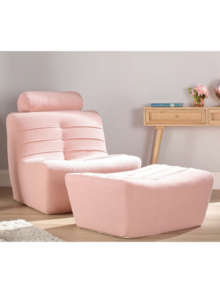 Desser Pink Cosy Upholstered Boucle Chair - Image 1 of 3