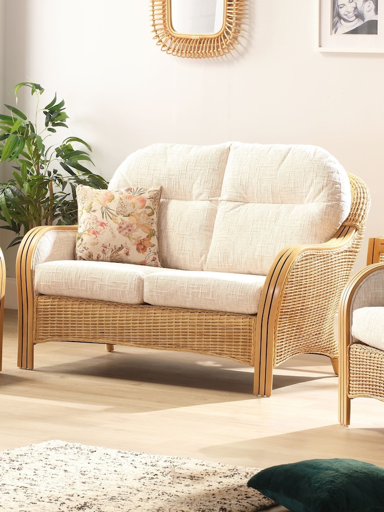 Desser Light Oak Centurion 3 Seat Fabric Sofa - Image 1 of 2