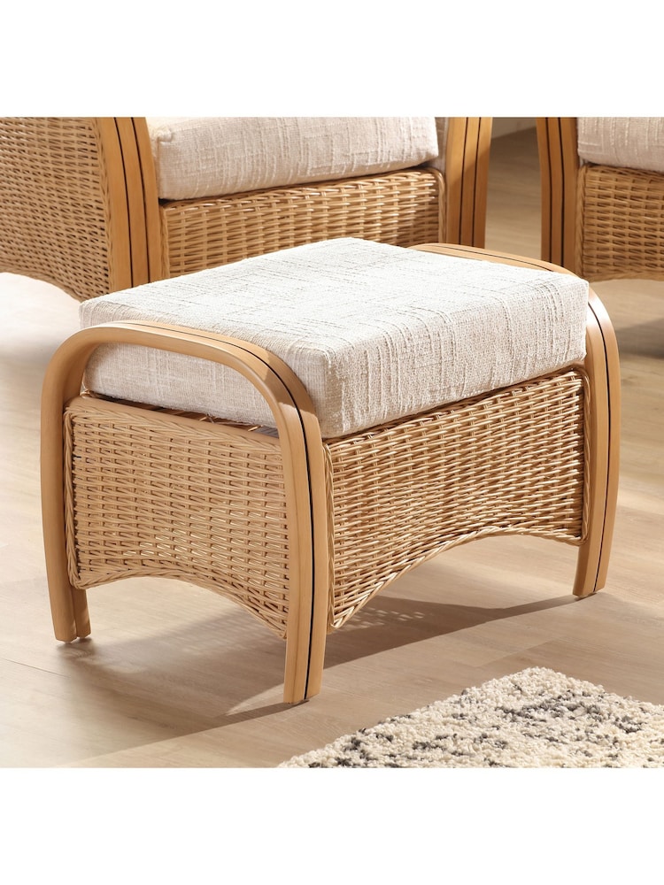 Desser Light Oak Centurion Fabric Foot Stool - Image 1 of 2