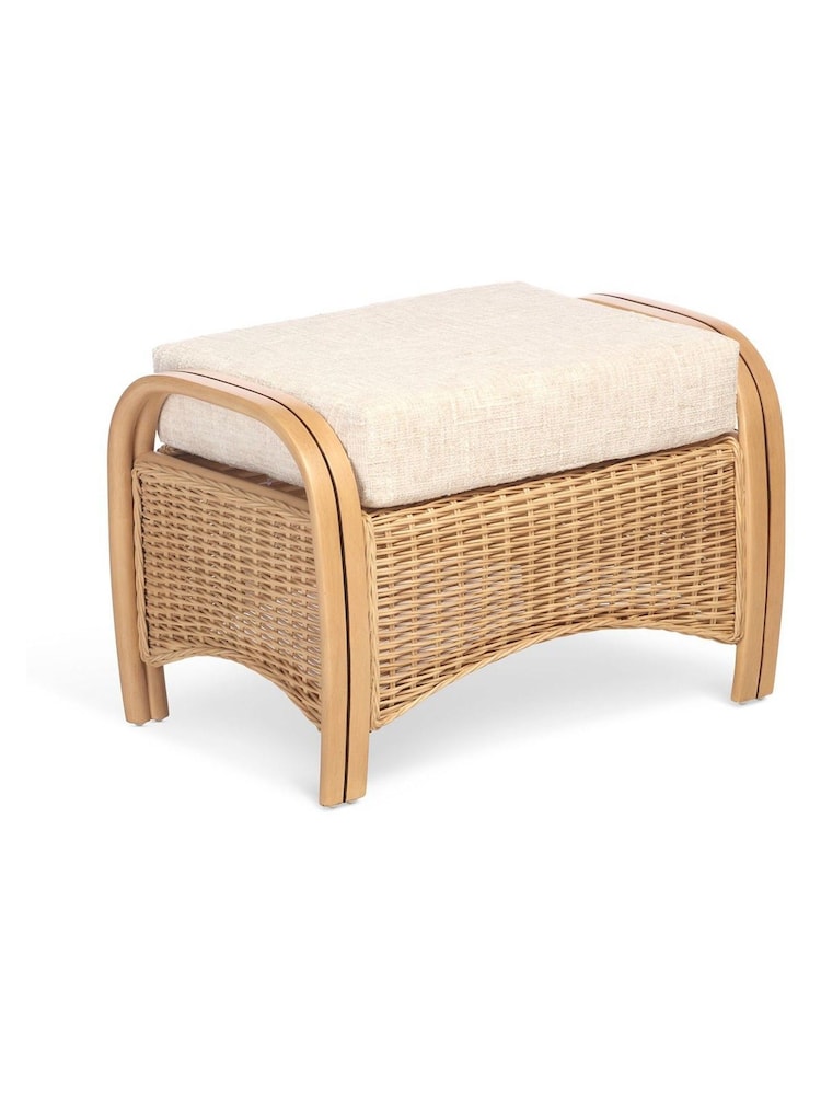 Desser Light Oak Centurion Fabric Foot Stool - Image 2 of 2