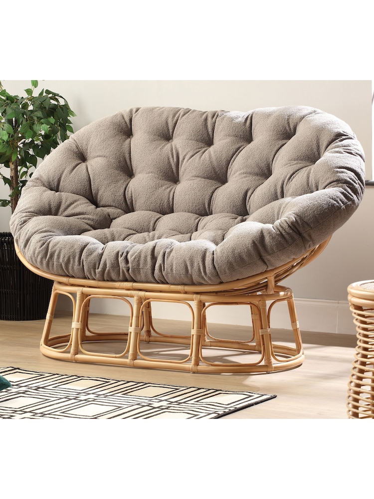 Desser Natural Papasan Fabric Sofa - Image 1 of 3