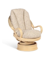 Desser Natural Burford Rattan Wicker Conservatory Swivel Rocker Chair - Image 2 of 2