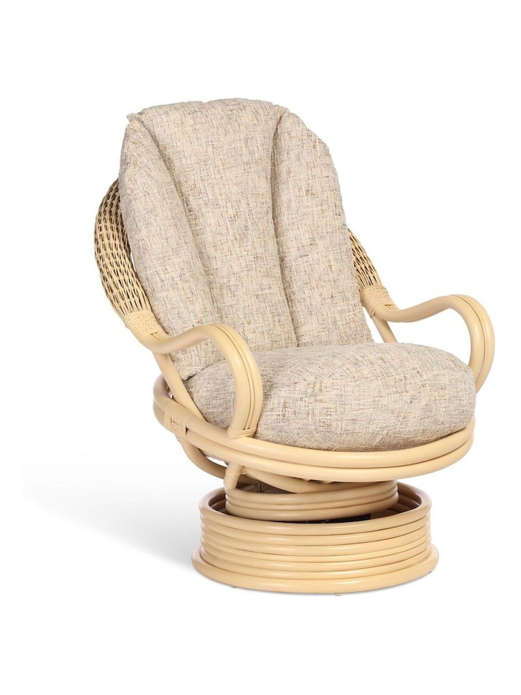 Desser Natural Burford Rattan Wicker Conservatory Swivel Rocker Chair - Image 2 of 2