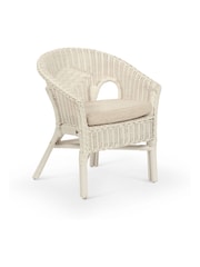 Desser White Kids Wicker Loom Chair With Cushion Pad - Image 2 of 2