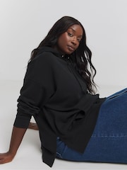 Simply Be Black Oversized Hoodie - Image 1 of 4