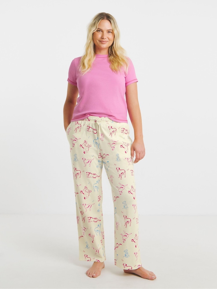 Simply Be Pink 2 Pack Ribbed T-Shirt Pyjamas Set - Image 2 of 5 Simply Be Pink 2 Pack Ribbed T-Shirt Pyjamas Set - Image 2 of 5