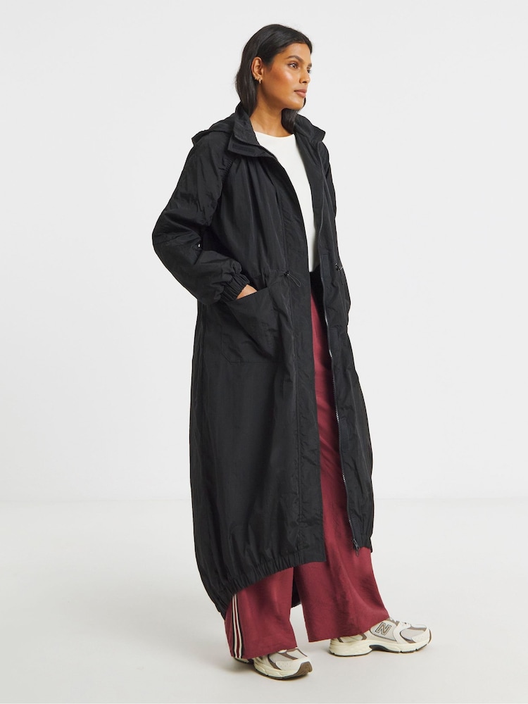 Simply Be Black Pocket Detail Parachute Parka - Image 1 of 4