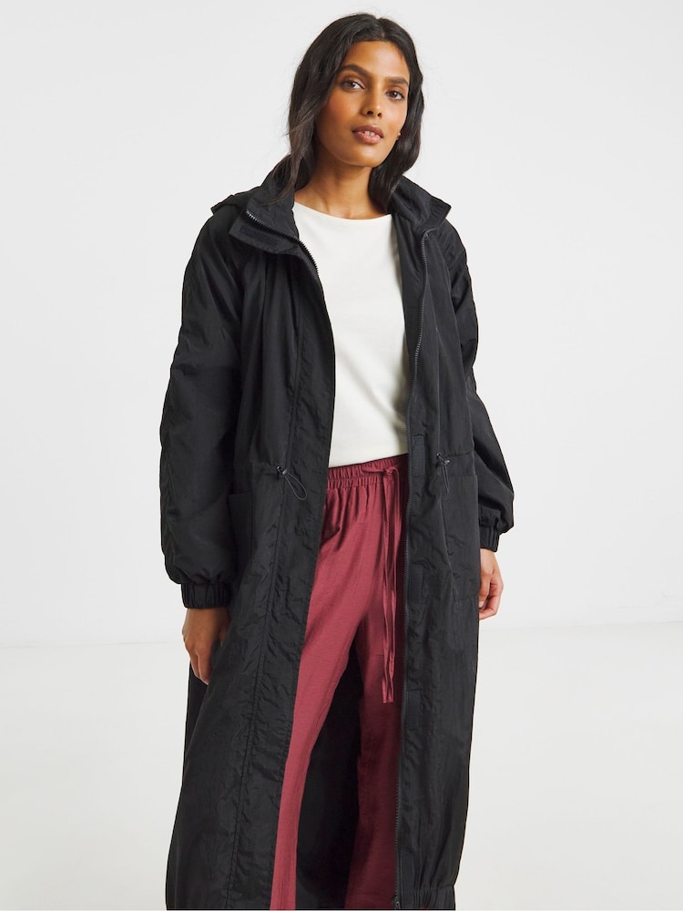 Simply Be Black Pocket Detail Parachute Parka - Image 4 of 4