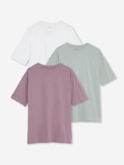 Simply Be White 3 Pack Boyfriend T-Shirts - Image 1 of 3