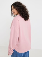 Simply Be Pink Curved Hem Sweatshirt - Image 2 of 4