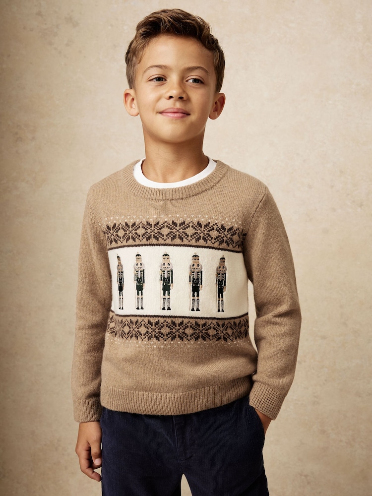 Reiss Camel Melange Laurence Jumper - Image 1 of 5 Reiss Camel Melange Laurence Jumper - Image 1 of 5