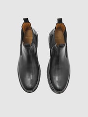 Reiss Black Huxley Leather Chelsea Boots - Image 2 of 4