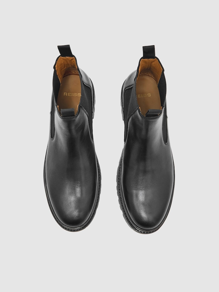 Reiss Black Huxley Leather Chelsea Boots - Image 2 of 4