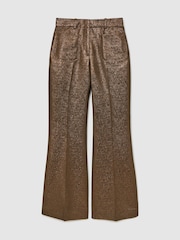 Reiss Sienna Flare Sparkle Patch-Pocket Flared Trousers - صورة 2 من 7