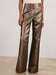 Reiss Sienna Flare Sparkle Patch-Pocket Flared Trousers - صورة 3 من 7