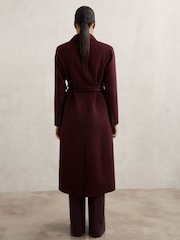 Reiss Burgundy Brogan Double-Breasted Blindseam Coat Wool-Blend - Image 5 of 7