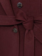 Reiss Burgundy Brogan Double-Breasted Blindseam Coat Wool-Blend - Image 6 of 7