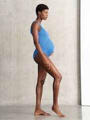 Seraphine One Shoulder Textured Maternity Swimsuit - Image 4 of 4
