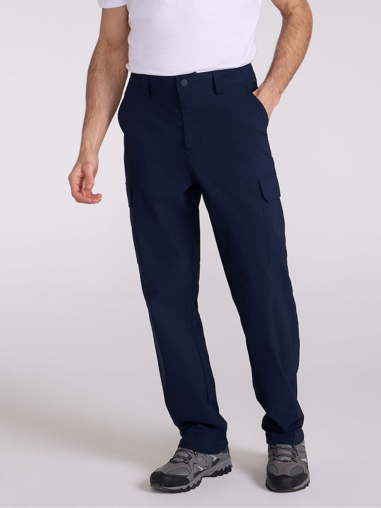 Mountain Warehouse Blue Mens Delta Cargo Quick Drying Stretch Trousers - Image 1 of 10 Mountain Warehouse Blue Mens Delta Cargo Quick Drying Stretch Trousers - Image 1 of 10