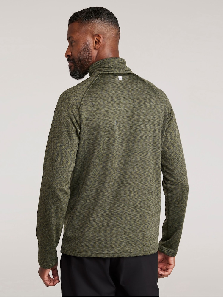 Mountain Warehouse Green Power Mens Half Zip Quick Drying Midlayer Fleece - Image 2 of 8