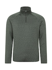 Mountain Warehouse Green Power Mens Half Zip Quick Drying Midlayer Fleece - Image 5 of 8