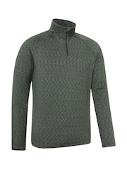 Mountain Warehouse Green Power Mens Half Zip Quick Drying Midlayer Fleece - Image 6 of 8