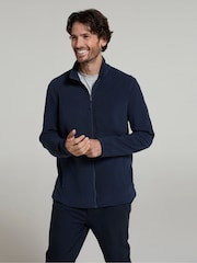 Mountain Warehouse Blue Mens Camber Full Zip Quick Drying Fleece Jacket - Image 2 of 4