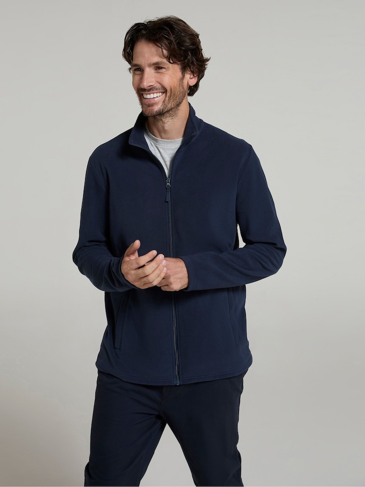 Mountain Warehouse Blue Mens Camber Full Zip Quick Drying Fleece Jacket - Image 2 of 4