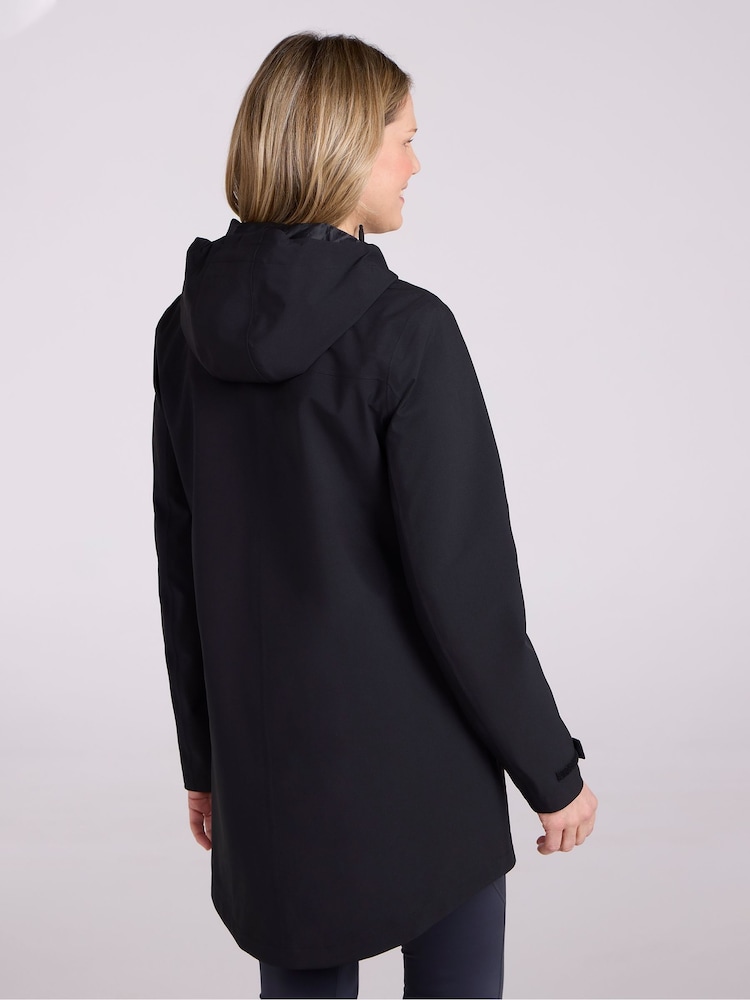 Mountain Warehouse Black Womens April Longline Waterproof Jacket - Image 2 of 11 Mountain Warehouse Black Womens April Longline Waterproof Jacket - Image 2 of 11