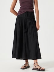 Hush Black Gathered Detail Midi Skirt - Image 2 of 6