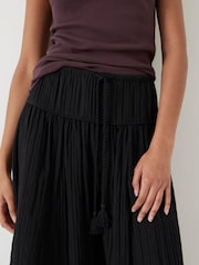 Hush Black Gathered Detail Midi Skirt - Image 4 of 6