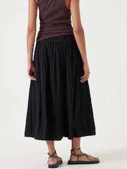 Hush Black Gathered Detail Midi Skirt - Image 5 of 6