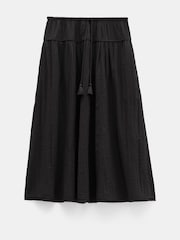 Hush Black Gathered Detail Midi Skirt - Image 6 of 6