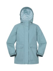 Grün - Mountain Warehouse Kids Coast Jersey Lined Waterproof Jacket - Bild 1 von 5
