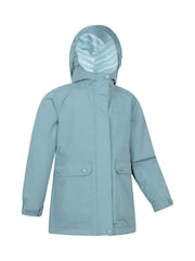 Grün - Mountain Warehouse Kids Coast Jersey Lined Waterproof Jacket - Bild 2 von 5