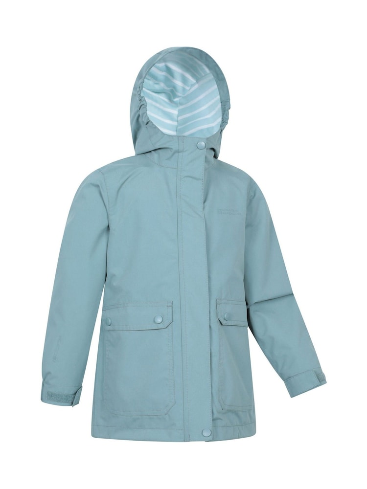 Grün - Mountain Warehouse Kids Coast Jersey Lined Waterproof Jacket - Bild 2 von 5