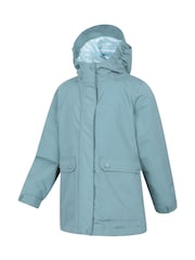 Grün - Mountain Warehouse Kids Coast Jersey Lined Waterproof Jacket - Bild 4 von 5