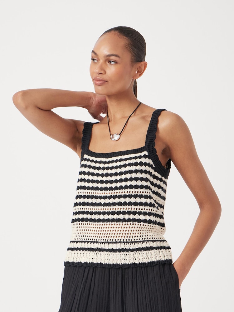 Hush White Mono Stitch Knitted Top - Image 1 of 7