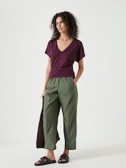 Hush Red Grown On Sleeve V-Neck T-Shirt - Image 2 of 5
