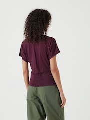 Hush Red Grown On Sleeve V-Neck T-Shirt - Image 4 of 5