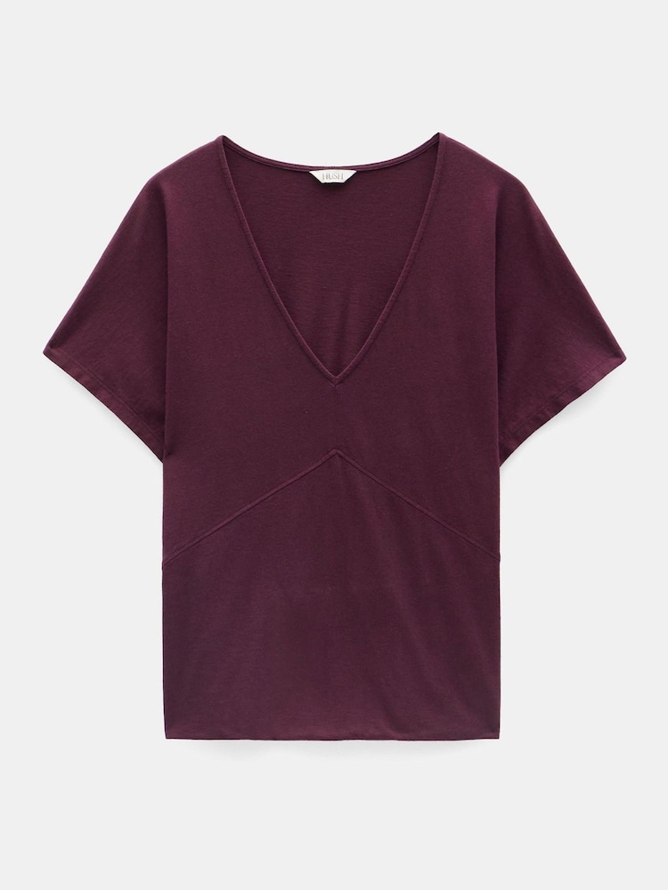 Hush Red Grown On Sleeve V-Neck T-Shirt - Image 5 of 5