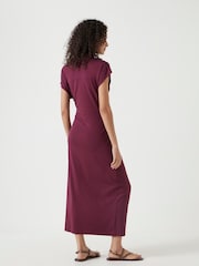 Hush Red 100% Cotton Trinny Stretch Jersey Midi Dress - Image 3 of 5