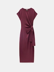Hush Red 100% Cotton Trinny Stretch Jersey Midi Dress - Image 5 of 5