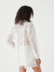 Hush White Cotton Broderie Shirt - Image 3 of 5