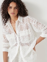 Hush White Cotton Broderie Shirt - Image 4 of 5