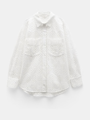Hush White Cotton Broderie Shirt - Image 5 of 5