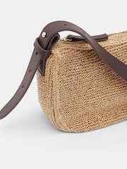 لون طبيعي - Hush Raffia Cross-Body Bag With Leather Strap - صورة 4 من 4