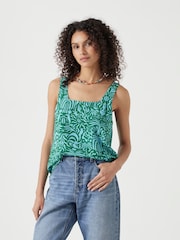 Hush Green Square Neckline Tank Top - Image 1 of 6
