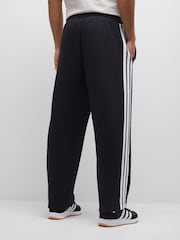 adidas Black Essentials Three Stripes Fleece Wide Leg Trousers - Image 2 of 4