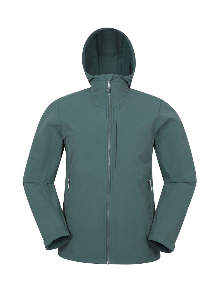 Grün - Mountain Warehouse Mens Retreat Water Resistant Packable Softshell Jacket - Bild 1 von 6